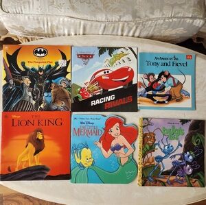 Lot 6 Children Picture Books Batman, Disney Golden Books , American Tail